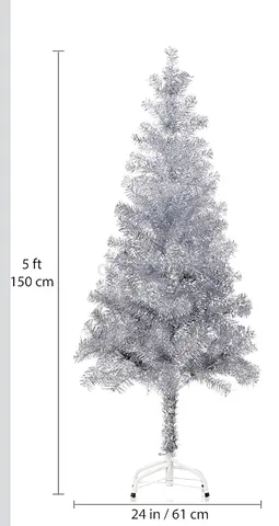 5 ft Silver Artificial Christmas Tree with Stand