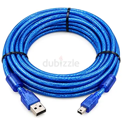 10 Meter USB 2.0 A Male to Mini-B Male Cable – Blue – Brand New