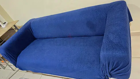 Blue 3-seater sofa without cover - good condition