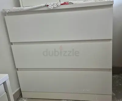 White 3-Drawer Dresser / Chest of Drawers - Good Condition