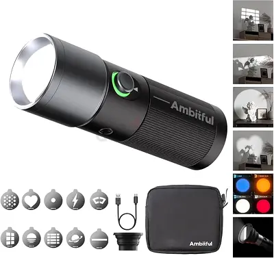 AMBITFUL Handheld LED Photography Flashlight, 4 Colors Portable Photo Spotlight