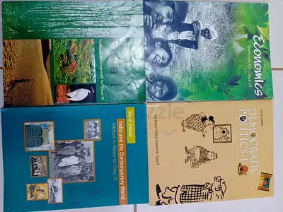 Set of 4 School Textbooks — Politics, History, Economics, Geography (Class 9, cbse