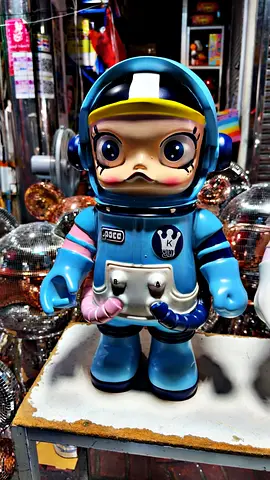 Blue Astronaut Vinyl Designer Toy Figure - Collectible Art Doll