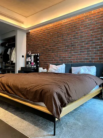 Marina Home Mauden King Bed – Bamboo & Anthracite, Scandinavian / Japandi Style