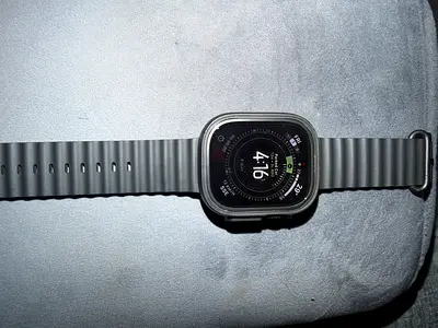Used square smartwatch with silicone strap - good working condition