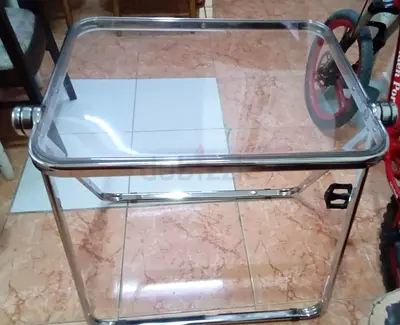 Transparent SS finish foldable Tea/Side with Chrome Frame - Good Condition