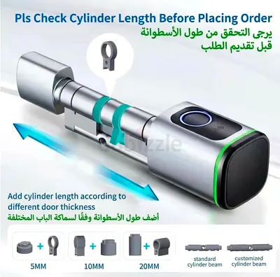 Smart Electronic Door Lock Cylinder (Adjustable Length)