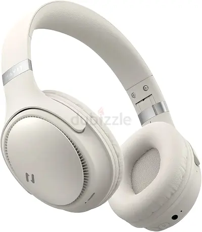 Havit H630BT Foldable Overhead Bluetooth Headset with Microphone - 36 Hour Use Bluetooth V5.3 (Beige