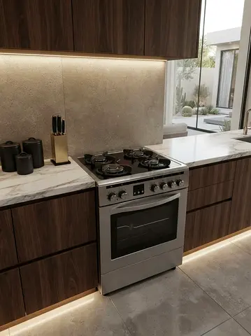 Hoover 4-Burner Gas & Electric Cooker 60Cm, Top Gas & Bottom Electric Oven