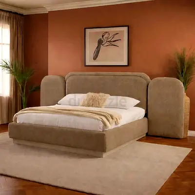 Extra wide 3 part headboard king size bed frame