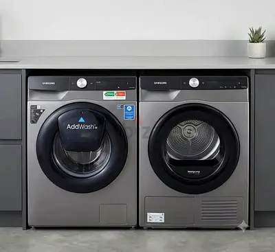 Samsung Front Load Washer and Dryer Set - Grey (AddWash)