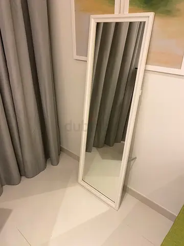 Free-standing Full Length Mirror with White Frame
