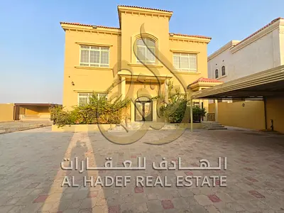 Al Suyoh villa, 5BR, 10,000 sq ft, large yard, covered parking, guard room,