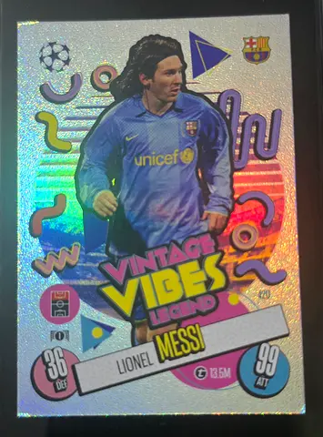 Lionel Messi Vintage Vibes Legend Foil Trading Card - Barcelona
