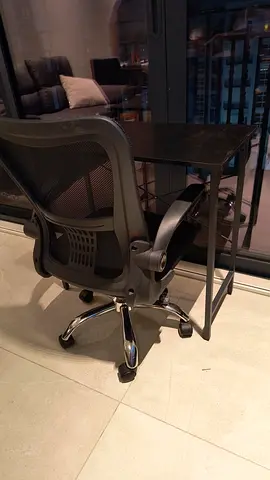 Ergonomic mesh office chair with lumbar support and wheels and small office