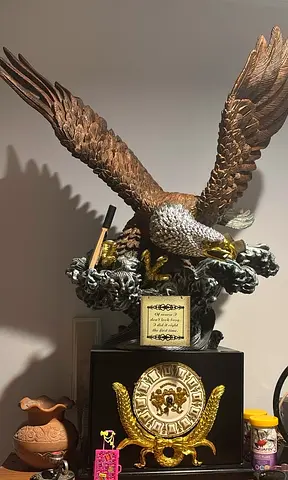 Large Decorative Eagle Statue Trophy with Ornate Base