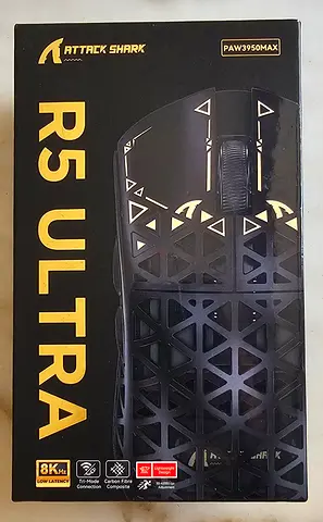 ATTACK SHARK R5 Ultra Carbon Fibre HyperSpeed Wireless Gaming Mouse-Black