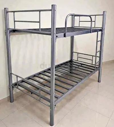 Sturdy Metal 2-Tier Bunk Bed Frame - Silver, Good Condition