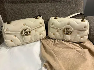 Gucci Small GG Marmont Shoulder in Matelasse Leather