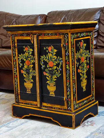 Indian Hand Painted Cupboard Dimensions: 58x36cm H68cm