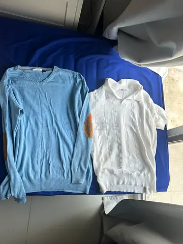Two classic old-money tops: a white summer top and an elegant winter top.
