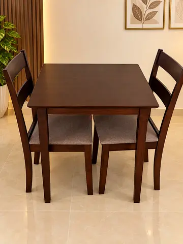 Solid Wood 3-Piece Dining Set - Compact 2-Seater Table with 2 Chairs