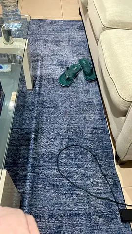 Used blue modern area rug - good condition