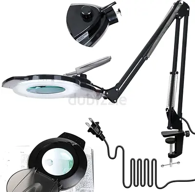 KIRKAS LED Magnifying Lamp with Clamp, 2,200 Lumens Dimmable 28in 12X 30X Magnifying Glass with Ligh