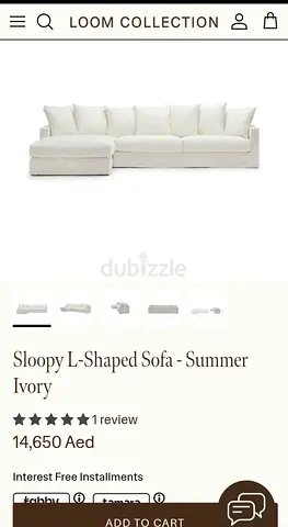 Loom collection lshape white sofa