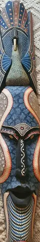 Hand-carved Tribal Decorative Wooden Mask — Large, Detailed Paintwork