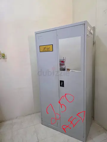 Metal Wardrobe/Storage Cabinet with Mirror - Good Condition