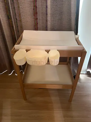 IKEA Changing Table with Removable Storage Trays, Light Wood
