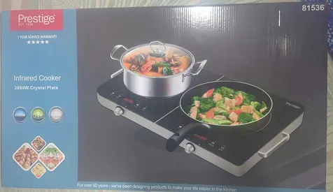 Prestige Dual Infrared Electric Cooker — 2800W, Crystal Plate (Like New Box)
