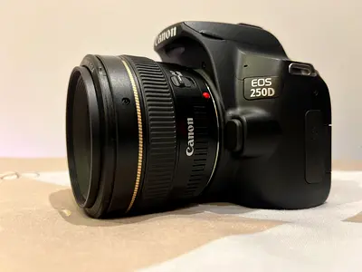Canon EOS 250D (Rebel SL3) with Canon EF 50 MM 1.4 UMS and EFS 18-55 mm AF lenses