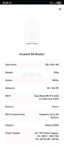 Huawei 5G Router (Balong 5000) - White