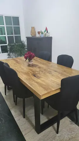 Wooden Dining Table 180x90cm + 5 Chairs