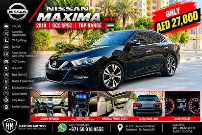 2018 Nissan Maxima SV GCC Specs