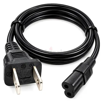 Brand New Longwell 1M US 2-Pin to IEC C7 Figure-8 Power Cable – 7A 125V