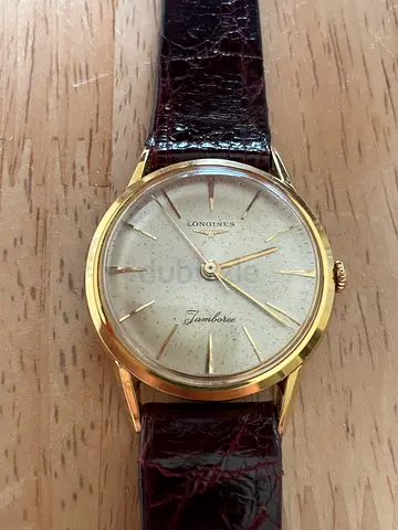 Vintage Longines jamboree 18K Gold Plated Manual Wind Watch with Leather Strap