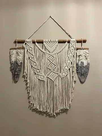 Handmade Macrame Wall Hanging - Boho Cotton Textile Decor