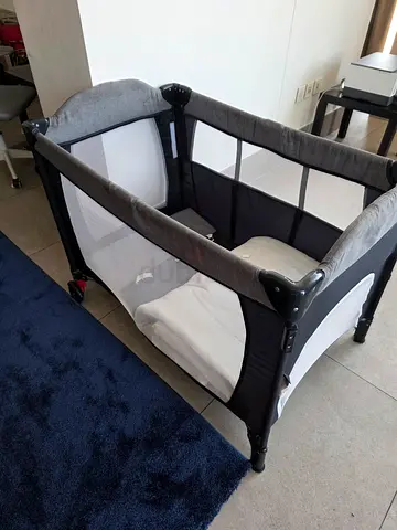 Used Grey Baby Cot - Good Condition