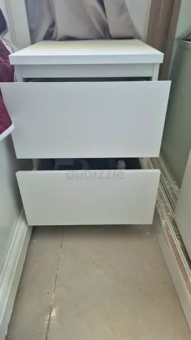 3x White 2-Drawer Bedside Cabinet / Nightstand in Good Condition