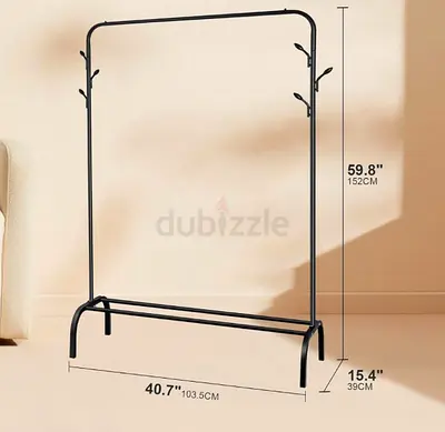 Single Rail Metal Clothes Rack with Shoe Shelf