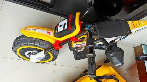 Kids Electric Ride-On Dirt Bike - Yellow, Good Condition