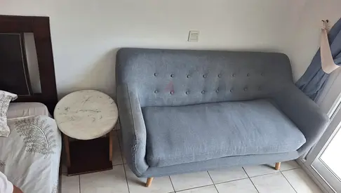 2-seater blue/grey sofa