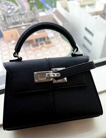JW Pei Small black structured leather handbag with top handle