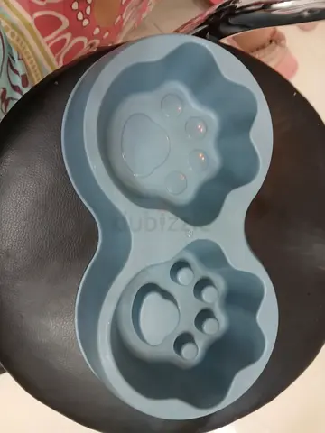 double bowl for dog or cat - , paw design