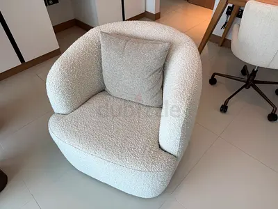 Moving Sale | Bouclé Barrel Chair | Excellent Condition | Dubai Marina
