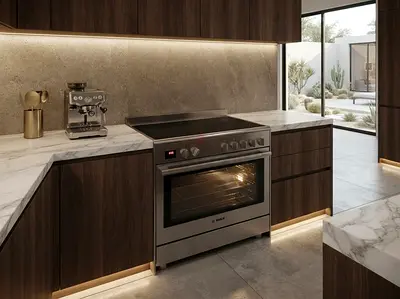 Bosch Series 8 Electric Ceramic Cooker 90x60Cm, 5 Hobs, Made in Italy