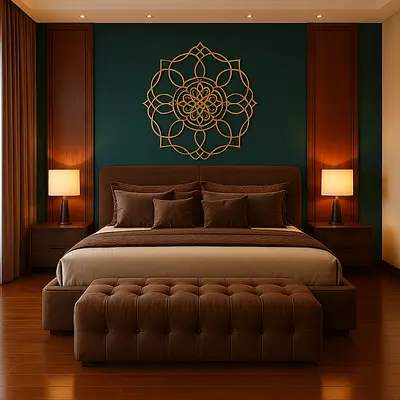 Maron fabric thick super king bed set